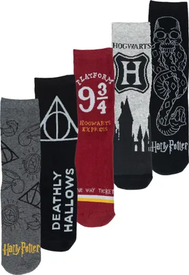 Produktbild von Harry Potter Socken für Herren - Hogwarts etc. Männer Sneaker Strümpfe 40-45 (5er Pack) 40-45