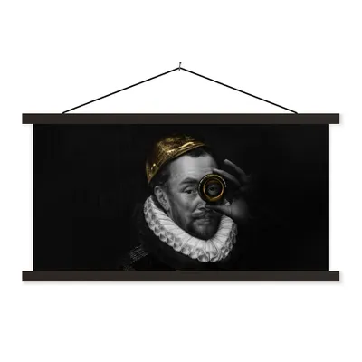 Produktbild von MuchoWow® Textilposter Gemälde - Wilhelm von Oranien - Gold 60x30 cm mit schwarzem Rahmen - Textilien