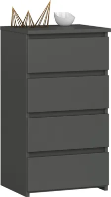 Produktbild von 3xEliving Kommode, Sideboard mit 4 Schubladen (B:40cm x H:74cm x T:35cm) in Graphit Grau