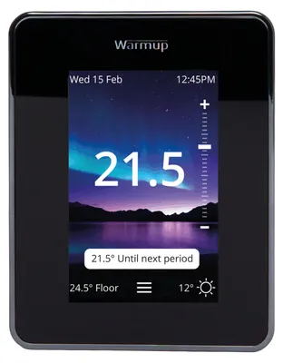 Obrázek produktu pro Termostat Warmup 7iE Smart Matter WLAN, černý, pro podlahové vytápění