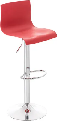 Produktbild von TPFLiving Barhocker Hope Gestell Metall in Chromoptik Kunststoff Rot
