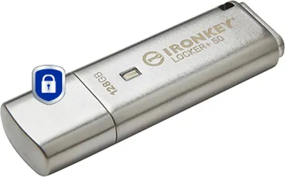 Zdjęcie produktu dla Kingston Technology IronKey 128GB IKLP50 AES USB, w/256bit Encryption, 128 GB, USB Typu-A, 3.2 Gen 1 (3.1 Gen 1), 145 MB/s, Pokrywka, Srebrny