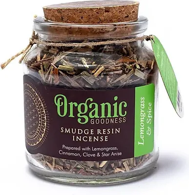 Image de Set d'encens Citronnelle & Épices Smudge Résine d'encens -- 40 g + charbon à encens