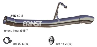 Produktbild von ERNST Abgasrohr Auspuffrohr für FORD FOCUS III Turnier Hinten 315425