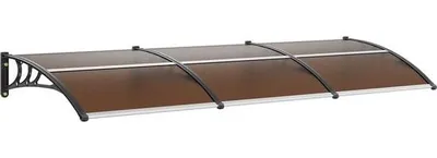 Obrázok produktu pre Famanu Vordach 965x2975 mm – UV-odolná polykarbonátová strešná fólia s držiakom z ABS plastu a hliníkovým konektorom