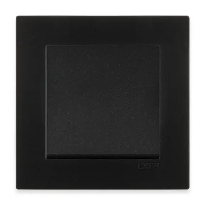 Image de Interrupteur d'escalier simple Interrupteur encastré noir + cadre noir métallisé EXEN