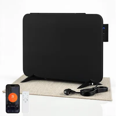 Produktbild von Peviasot Infrarotheizung 450W Schwarz, Heizpaneel Badheizung WLAN App Thermostat Fernbedienung mit Handtuchhalter
