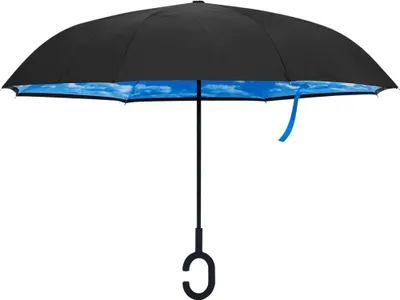 Produktbild von vidaXL Regenschirm C-Griff Schwarz 108 cm
