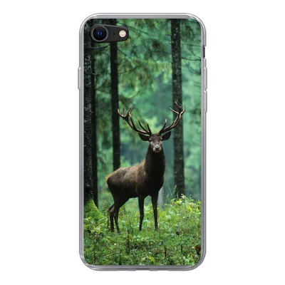 Produktbild von MuchoWow® Handyhülle Schutzhülle Hülle für iPhone 7 Hirsche - Wald - Bäume - Tiere - Natur Silikon Softcase Handy Hülle - Kartenhalter