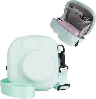 Immagine prodotto di Borsa portaoggetti in EVA per fotocamera istantanea, grande, con tracolla regolabile, protezione, verde menta