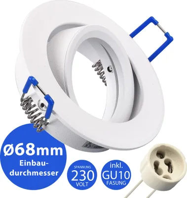 Produktbild von 6 x Flexibler LED Einbaustrahler HMZ-5103-WH Rund Weiß - Schwenkbar für individuelle Beleuchtung