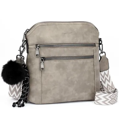 Produktbild von Damen Umhängetasche mittelgroß, Schultertasche mit mehreren Fächern, Crossbody Bag Handtaschen für Frauen mit Verstellbarem Breitem Gurt