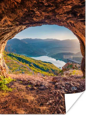 Produktbild von MuchoWow® Poster Höhle - Berg - Landschaft - Natur 90x120 cm - Wohnzimmer