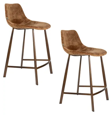 Produktbild von Dutchbone Franky Barhocker 65 cm Cognac - 2 er Set