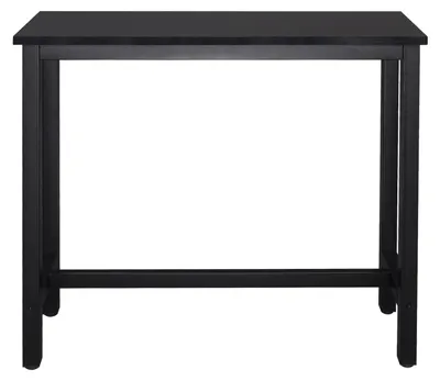 Image de Table bar - Table de bar pour cuisine - 120 x 40 x 100 cm - Pieds en métal - Plateau en MDF - Repose-pieds - Pour 2 personnes - Noir
