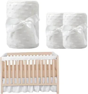 Immagine prodotto di Paravento per lettino da bambino, composto da 3 pezzi, di colore bianco, di dimensioni universali, adatto per lettini da bambino