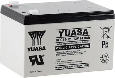 Productafbeelding van Yuasa REC14-12 12V 14Ah Yuasa Cyclic VRLA-accu, geringe zelfontlading, geoptimaliseerd voor cyclische toepassingen