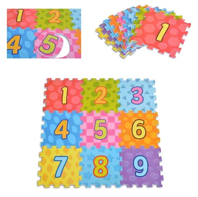 Produktbild von Moni 3020 Puzzlematte 9-teilig Zahlen Puzzleteppich Teilegröße 31 x 31 cm