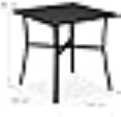 Productafbeelding van Famanu tuintafel, vierkant - voor tuin, balkon en terras, zwart, 46x46 cm