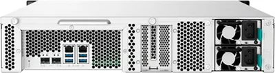 Produktbild von NAS, QNAP, TS-1232PXU-RP-4G, Mit 12 Einschüben, Cortex-A57 4x1,7GHz, 1x4GB RAM, 2x2.5G/1G/100M, 2x10GbE SFP+, Schwarz/Grau