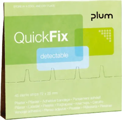 Produktbild von QuickFix Nachfüllpack, detektable Pflaster, 6 Packungen à 45 Pflaster/VE