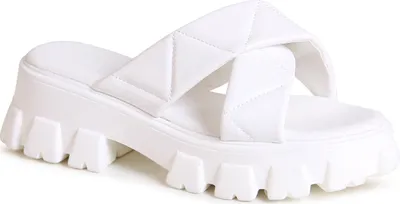 Produktbild von topschuhe24 2481 Damen Plateau Pantoletten Sandalen, Farbe:Weiß, Größe:40 EU