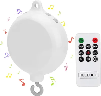 Produktbild von Babybettwäsche Rotierende Spieluhr, Mobile Spieluhr, mit 35 Melodien Fernbedienung USB linie, Rotary Baby Krippe Bett Spielzeug Musical Spieluhr für Kinder
