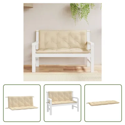 Immagine prodotto di The Living Store Cuscini per panca da giardino 2 pz. Tessuto Oxford beige 120x50x7 cm