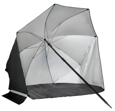 Zdjęcie produktu dla Parasol plażowy VirtuFit z osłoną przeciwwiatrową 160 cm, czarny