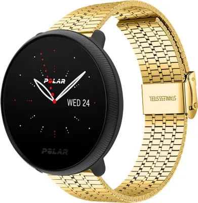 Produktbild von Strap-it Stahlarmband - Kompatibel mit Polar Ignite Armband Ersatzarmband Edelstahl Armband mit schnappverschluss Sportuhr zubehör für Polar Unite Armband Gold
