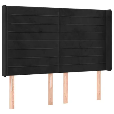 Produktbild von vidaXL Kopfteil mit Ohren Schwarz 147x16x118/128 cm Samt
