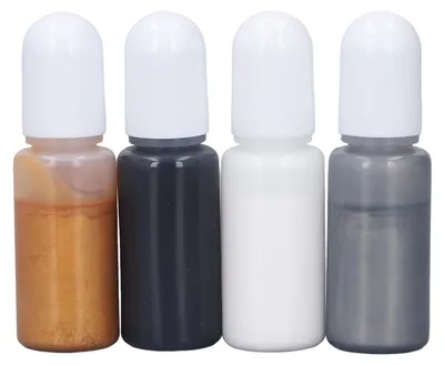 Immagine prodotto di Pigmento di resina epossidica 4 colori tintura UV colorata ad alta concentrazione per figure fuse in gioielleria set 9 bianco, grigio argento, oro, nero