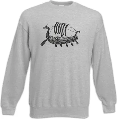 Produktbild von Urban Backwoods Viking Ship V, Sweatshirt, Farbe: Hellgrau, Größe: 4XL