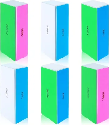 Image de kit de 6 blocs de polissage des ongles Lime à ongles professionnelle haute brillance 4 niveaux de grain 80/80