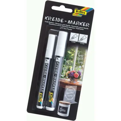 Produktbild von Folia Kreidemarker-Set 1.0 - 5.0 mm Weiß