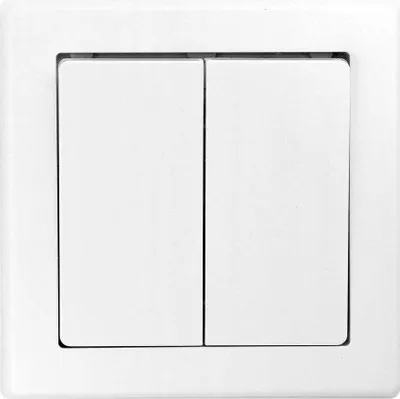 Zdjęcie produktu dla Łącznik świecznikowy podwójny 7x7cm Wyłącznik podtynkowy Biały