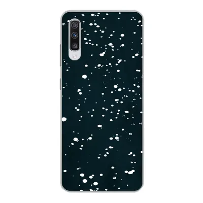 Produktbild von MuchoWow® Handyhülle Schutzhülle Hülle für Samsung Galaxy A70 Polka dots - Schwarz - Weiß Silikon Softcase Handy Hülle - Schutzhaube