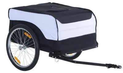 Image de Remorque pour vélo – Chariot de transport avec cadre en acier – Pliable et capacité de charge maximale de 40 kg