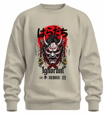 Obrázek produktu pro Mikina s potiskem "Maske Hannya", japonský démon, styl Y2K, samuraj, anime, přírodní motiv, velikost XXL