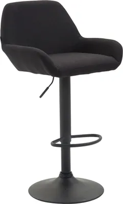 Produktbild von DELUKE® Barhocker DUBLIN - Schwarz, Stoff, Schwarz | Barhocker mit Lehne Barstuhl Tresenhocker Tresenstuhl Kneipenhocker Kneipenstuhl