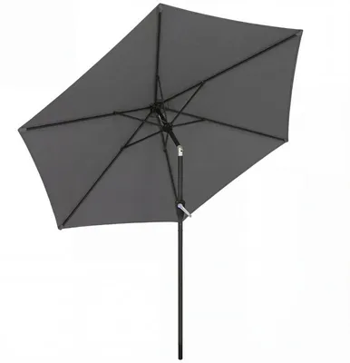 Produktbild von Knickschirm 270cm – Balkonschirm mit Kurbel, UV-Schutz 50+, Gartenschirm für Terrasse & Balkon, verstellbare Neigung, windfest, Dunkelgrau