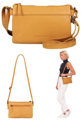 Produktbild von Handtasche Damen Leder klein Schultertasche Echtleder Umhängetasche Party Club Tasche Crossbody Daniel Ray Portpirie 16.1617 Senfgelb (mustard) 16 +e
