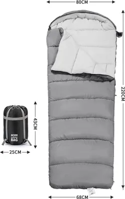 Produktbild von Outdoor-Camping-Schlafsack, Doppelschlafsack, Thermo-Schlafsack, maschinenwaschbar, kann in Einzelnutzung getrennt werden, grau, 1500g