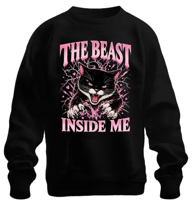 Productafbeelding van The Beast Inside Me - Kattenklauwen - Roze - Statement - Sarcasme - Trui, zwart, maat M