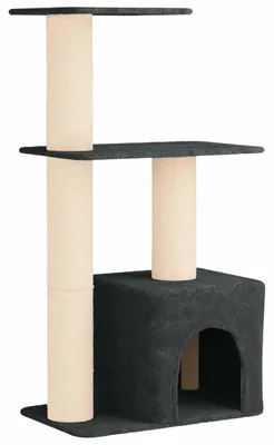 Obrázek produktu pro vidaXL Škrabadlo pro kočky se sisalovými sloupky, tmavě šedé, 133 cm
