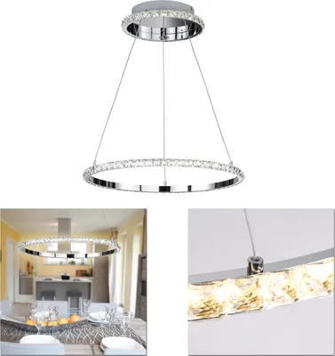 Image de Suspension LED Lampe à suspendre 31W moderne Lampe à suspendre chrome
