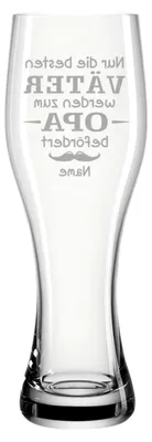 Produktbild von Leonardo Weizenglas mit Gravur - Nur die besten Väter werden zum Opa befördert - Personalisiert mit Namen - Geschenke für Papa zum Vatertag - Geschenk für Ihn Männer zum Geburtstag - 500 ml