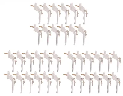 Image de lot de 36 poignées de fenêtre verrouillables Poignée de fenêtre de sécurité Sécurité enfants blanche