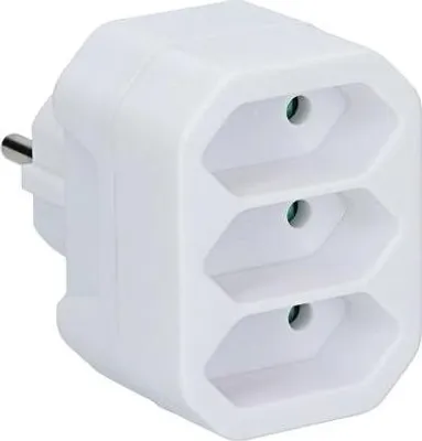 Zdjęcie produktu dla ELGOTECH Rozgałęźnik Wtyczkowy 3 Gniazda Płaskie bez Uziemienia R-3PC