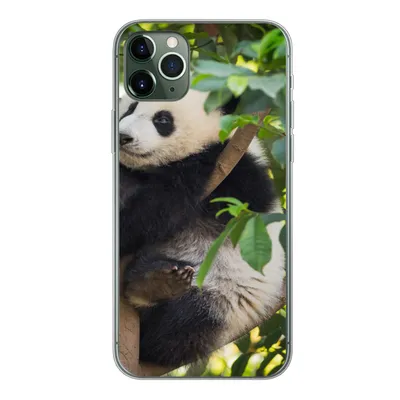 Produktbild von MuchoWow® Handyhülle Schutzhülle Hülle für iPhone 11 Pro Max Panda - Tier - Baum Silikon Softcase Handy Hülle - Schutz